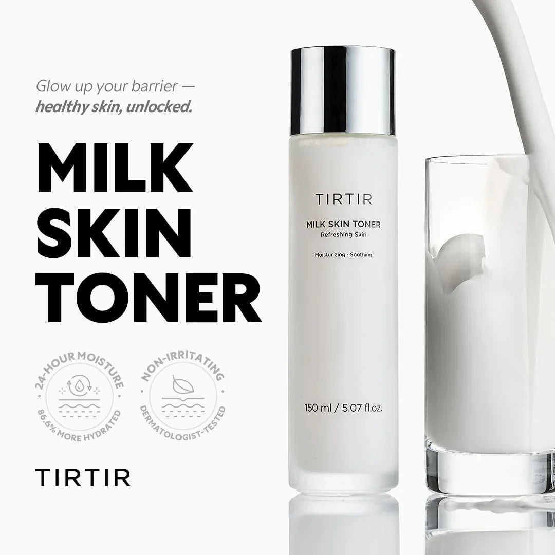 TIRTIR Milk Skin Toner Light | Instant Hydration with 4% Niacinamide, Pore-Tightening, Vegan Toner for Acne-Prone, Sensitive & Oily Skin, Fungal Acne Safe, Panthenol, Allantoin, Vitamin B