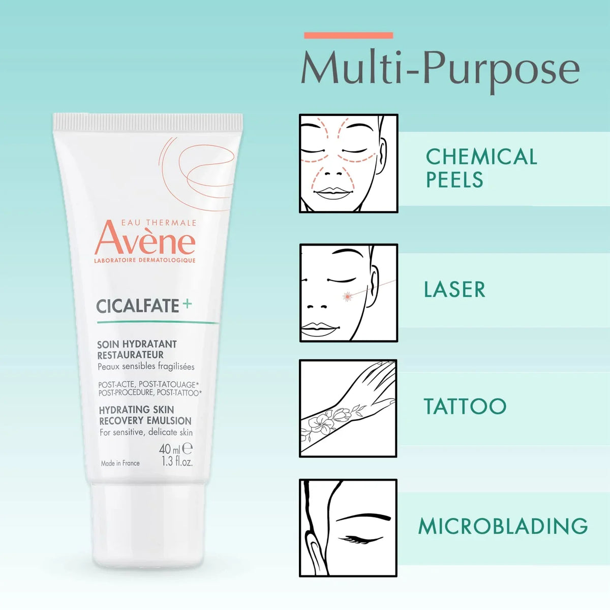 Avène Cicalfate+ Skin Recovery Emulsion, Post-Procedure, 1.3 Fl Oz