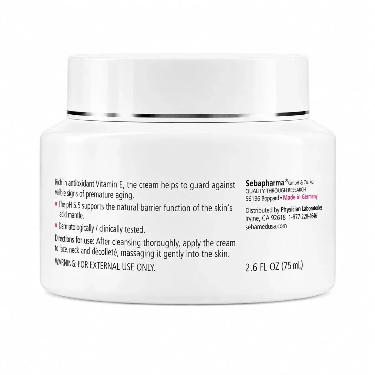 SEBAMED Moisturizing Face Cream for Sensitive Skin Antioxidant pH 5.5 Vitamin E Hypoallergenic 2.6 Fluid Ounces (75mL) Ultra Hydrating Dermatologist Recommended Moisturizer