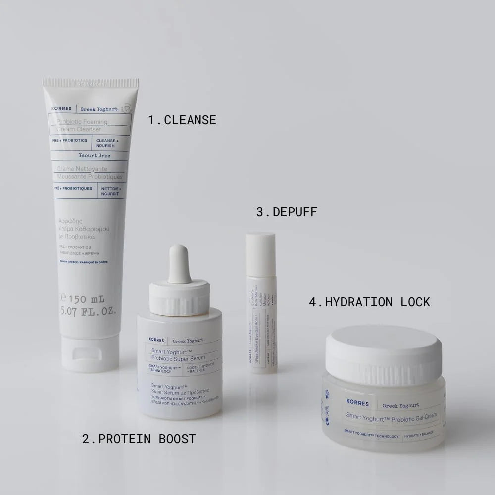KORRES Greek Yoghurt Foaming Cream Cleanser, Deep Skin Cleansing 2.53 Fl Oz