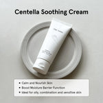 ONE THING Centella Soothing Cream 3.38 Fl Oz | CICA Beta Glucan Hydrating Calming Facial Vegan Moisturizer for All, Sensitive Skin Types, Barrier Redness Irritation Relief | Korean Skin Care