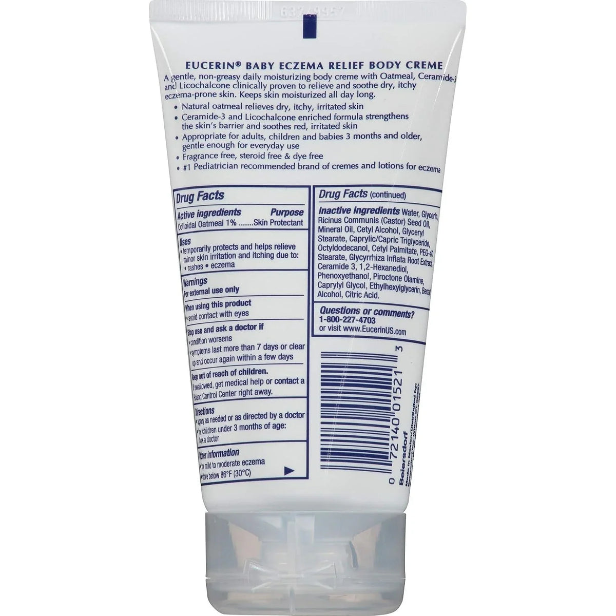 Eucerin Baby Eczema Relief Cream with Colloidal Oatmeal, 5 Ounce (Pack of 12)