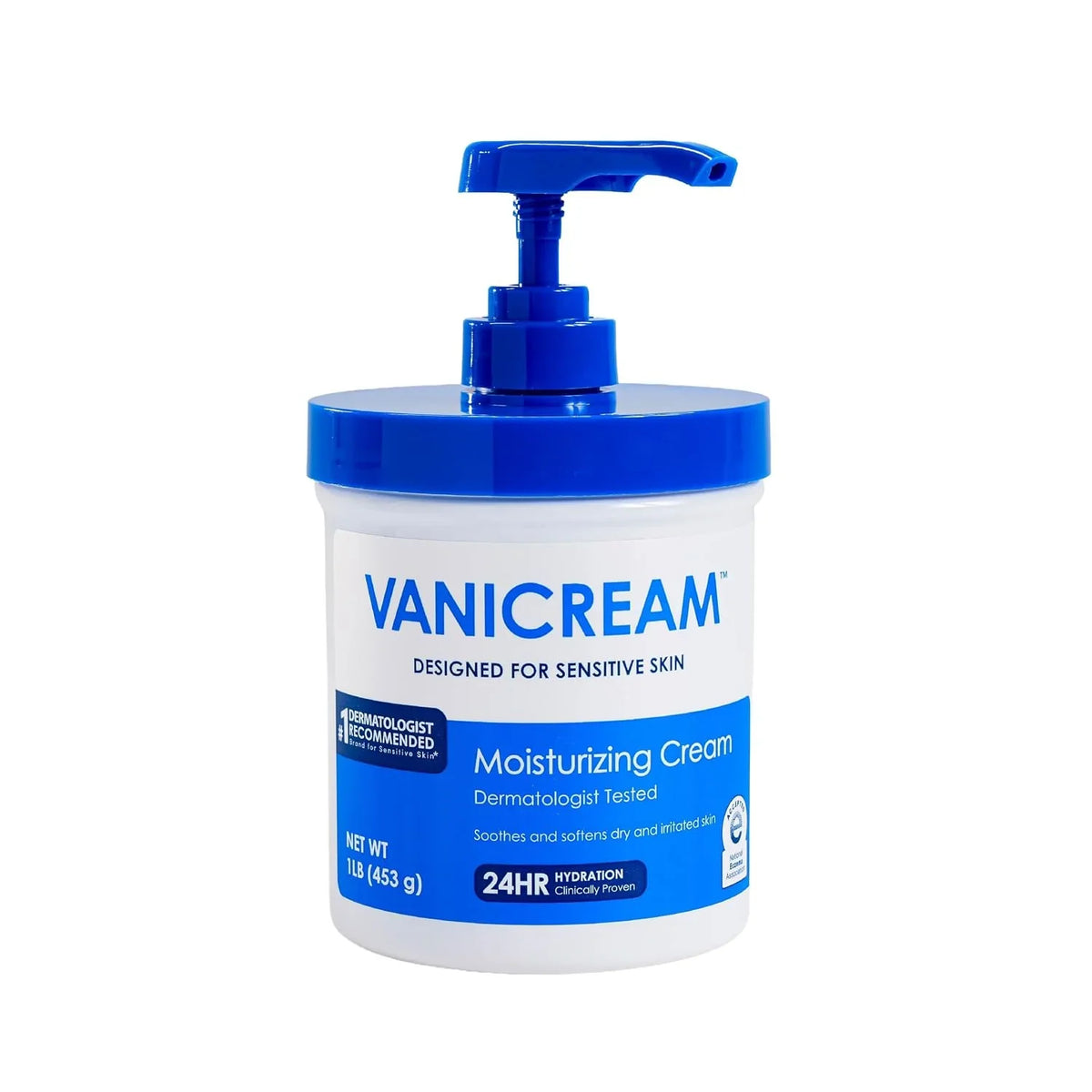 Vanicream Moisturizing Cream with Pump Dispenser, 16 Oz, Pack of 2, Formulated without Common Irritants for Sensitive Skin, Body & Face Moisturizer, Restores Moisture & Soothes Irritated Areas