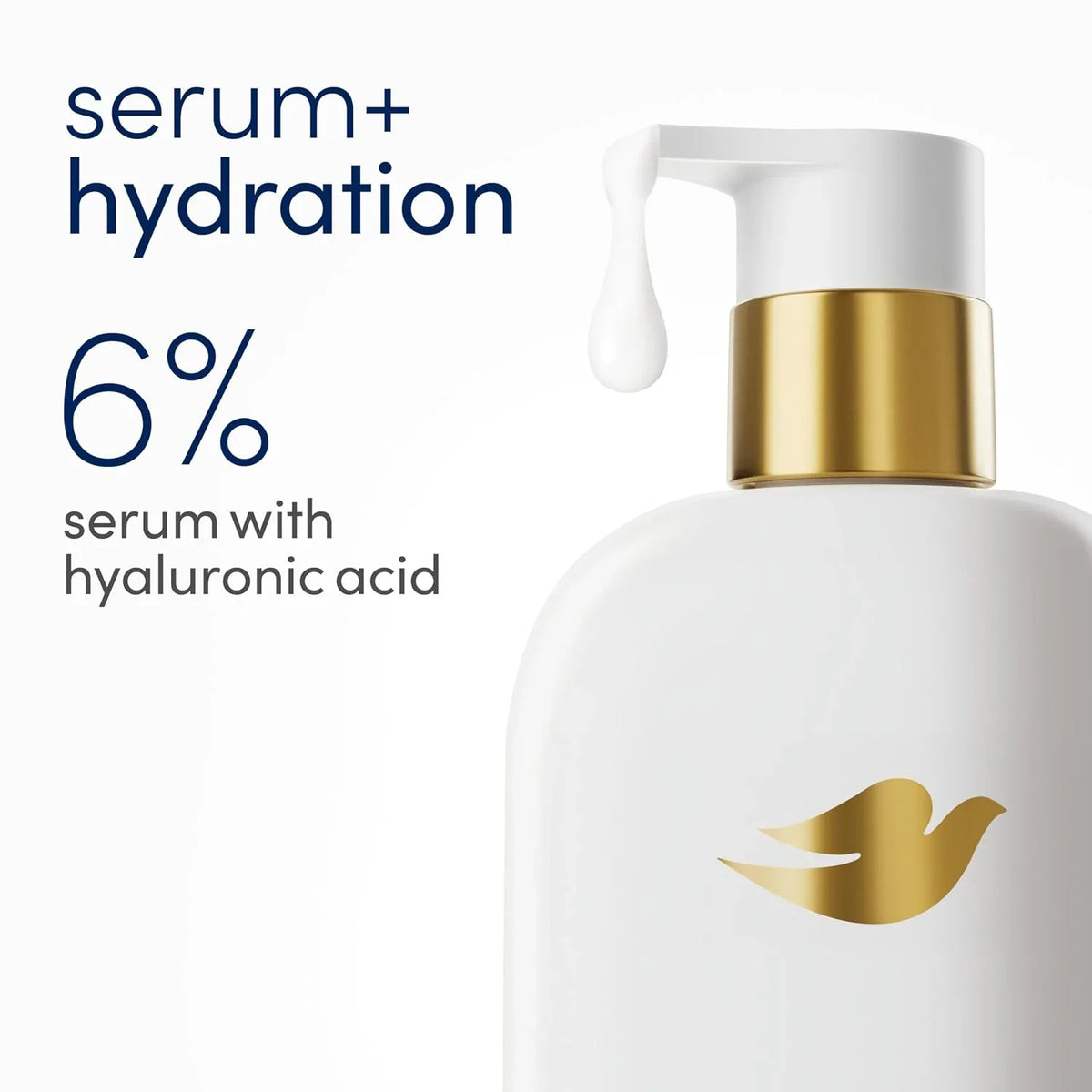 Dove Serum+ Hydration Body Wash Hyaluronic Acid 6% Hydration Serum, 18.5 oz