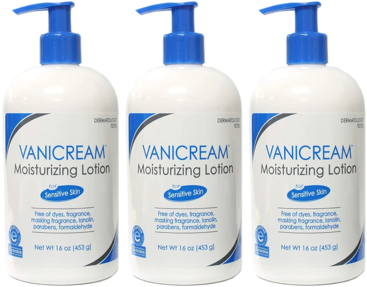 Vanicream Moisturizing Lotion for Sensitive Skin, 16 Ounce (Pack of 3)
