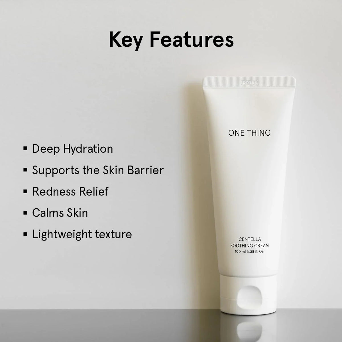 ONE THING Centella Soothing Cream 3.38 Fl Oz | CICA Beta Glucan Hydrating Calming Facial Vegan Moisturizer for All, Sensitive Skin Types, Barrier Redness Irritation Relief | Korean Skin Care