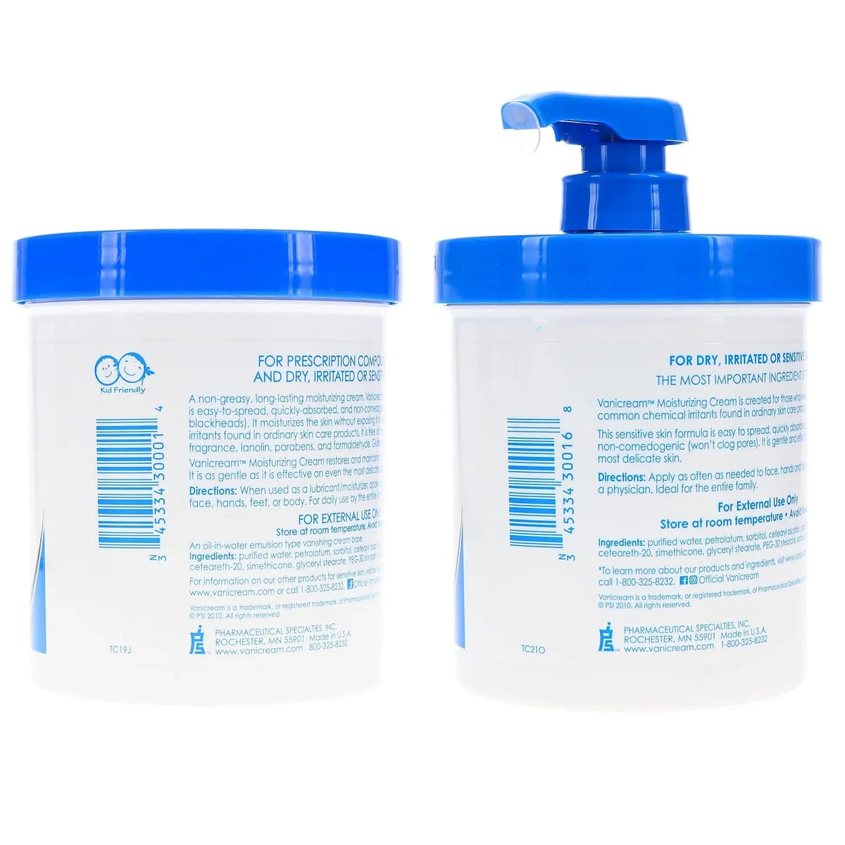 Vanicream Moisturizing Skin Cream for Sensitive Skin 1lb (Pack of 8)