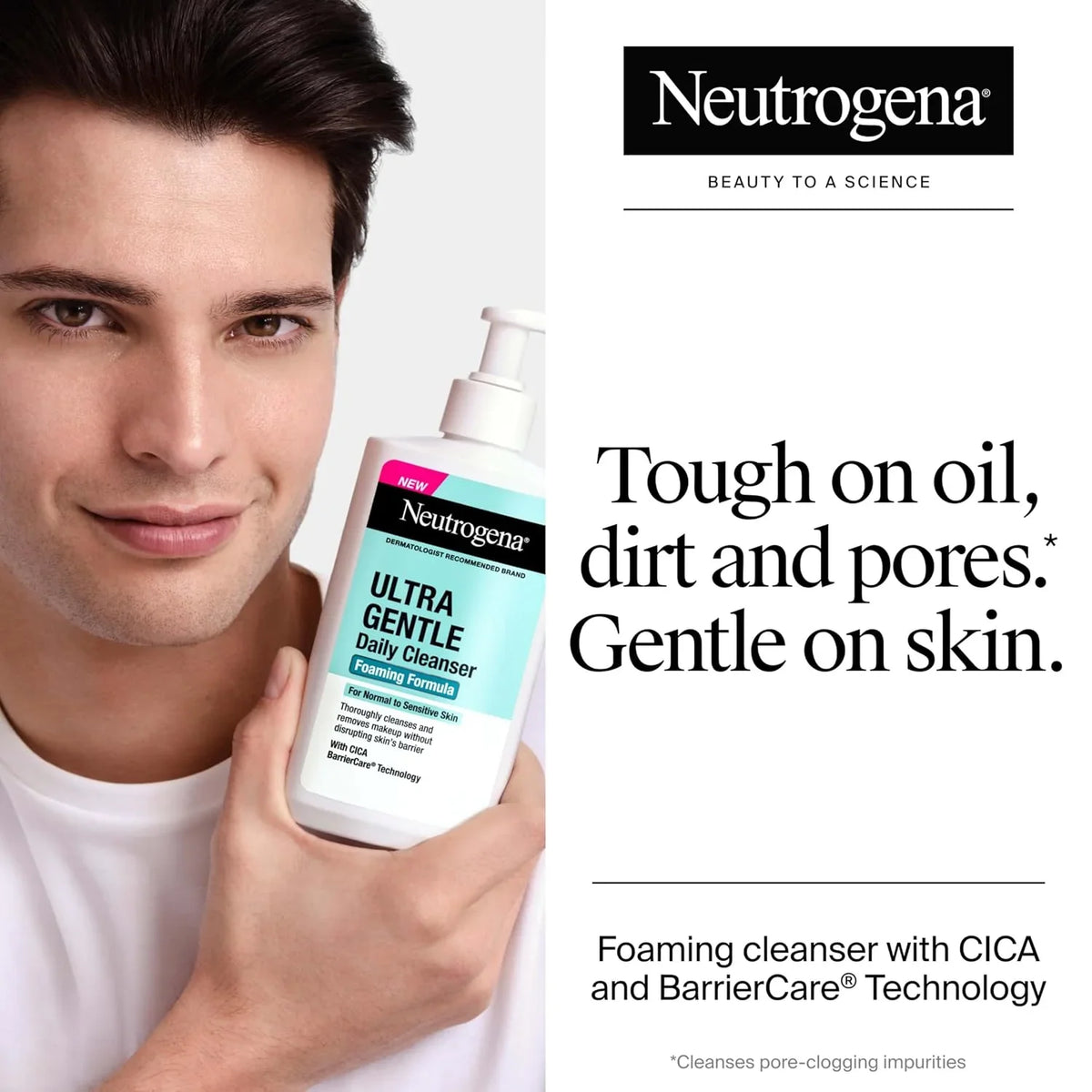 Neutrogena Ultra Gentle Foaming Facial Cleanser, Foaming Face Wash for Sensitive Skin, Gently Cleanses Away Dirt, Oil & Makeup Without Over Drying, Fragrance-Free, 5.8 fl. oz (Pack of 12)
