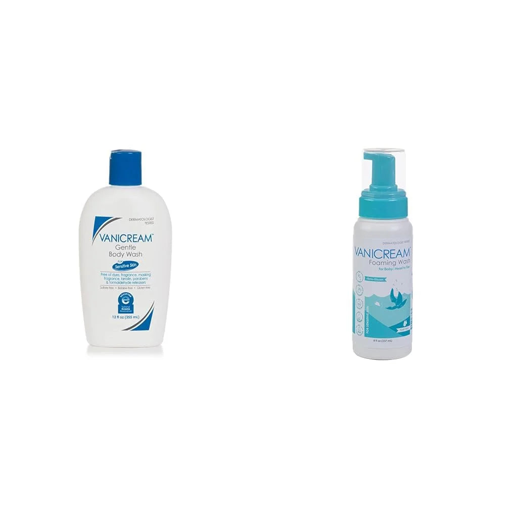 Vanicream Gentle Body Wash -12 fl oz & Foaming Wash for Baby - 8oz - Formulated Without Common Irritants for Those with Sensitive Skin