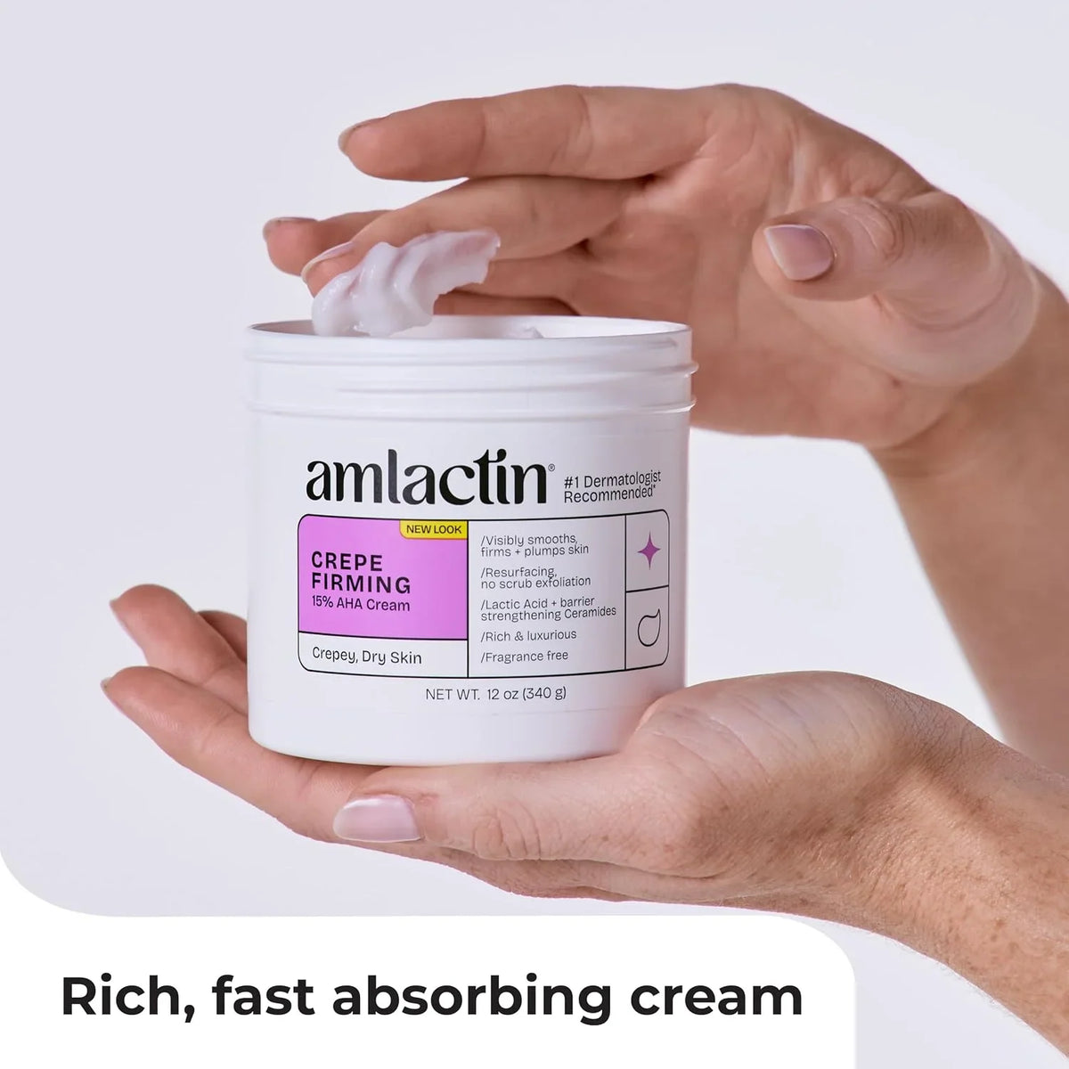 Amlactin Crepe Firming Body Cream, 15% Lactic Acid, 12 oz