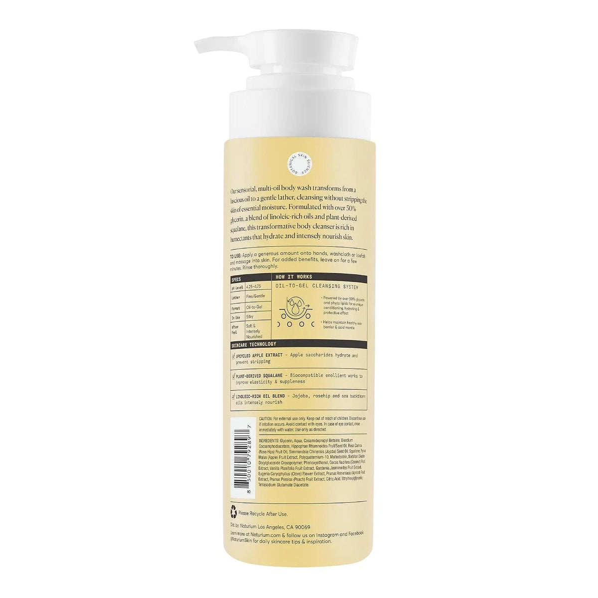 Naturium The Multi-Vitamin Daily Nutrients Body Wash, Hydrating Cleanser, 16.9 oz