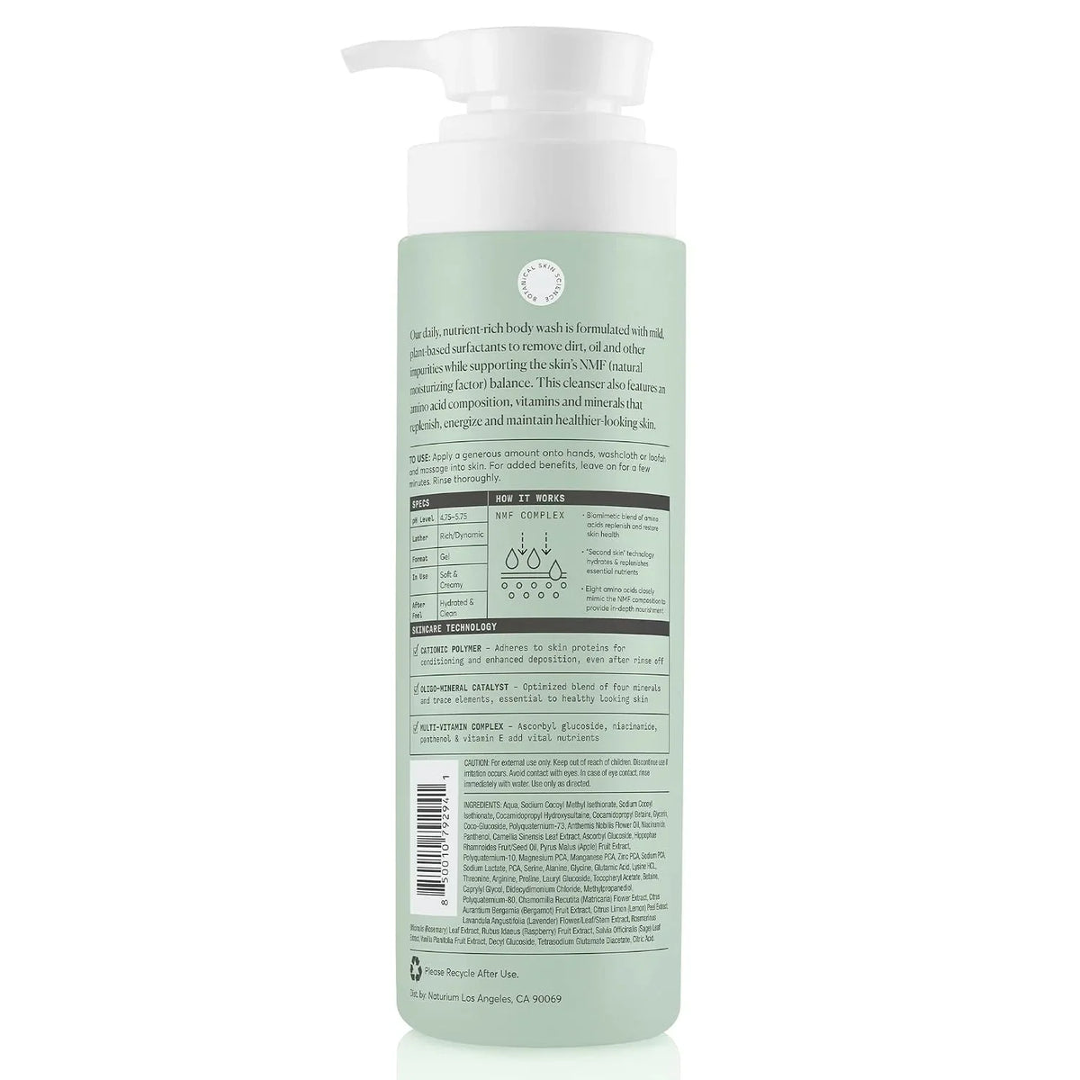 Naturium The Multi-Vitamin Daily Nutrients Body Wash, Hydrating Cleanser, 16.9 oz