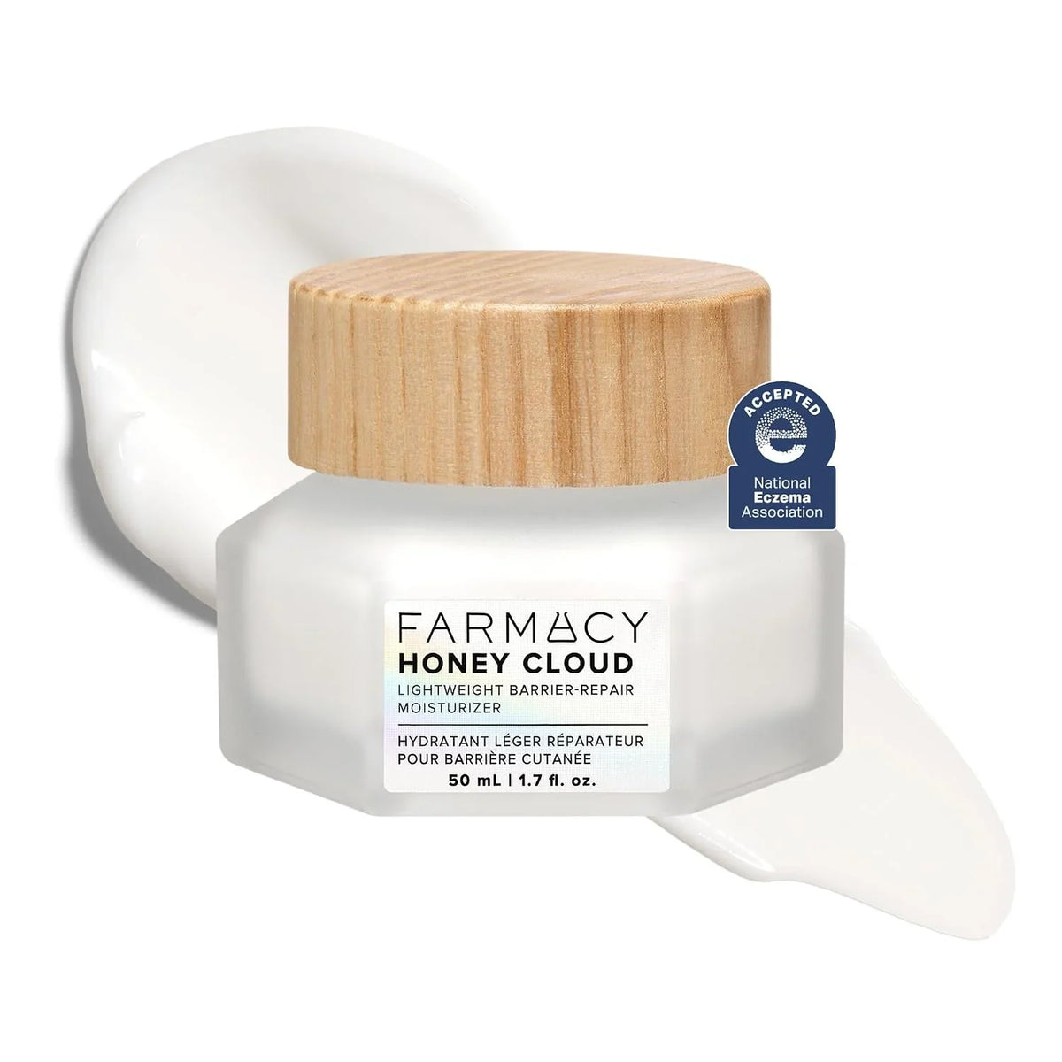 Farmacy Ceramide Face Moisturizer - Honey Halo Ultra Hydrating Facial Moisturizer with Buckwheat Honey + Ceramides - Helps Restore Barrier + Replenish Dryness - Plumping Skin Care for Dry Skin (50ml)