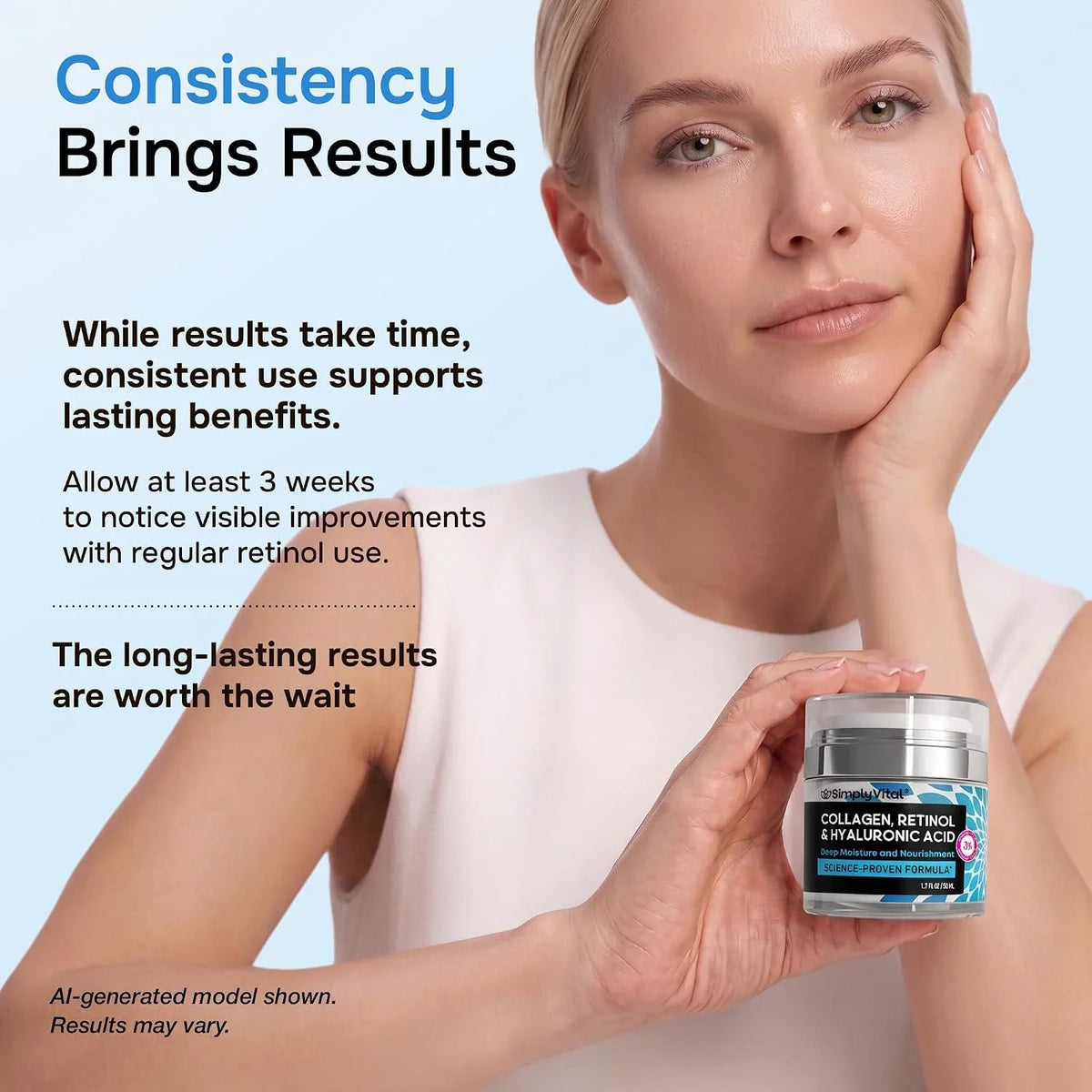 Retinol Collagen Face Serum - Anti-Aging Moisturizer for Women, 1 fl oz