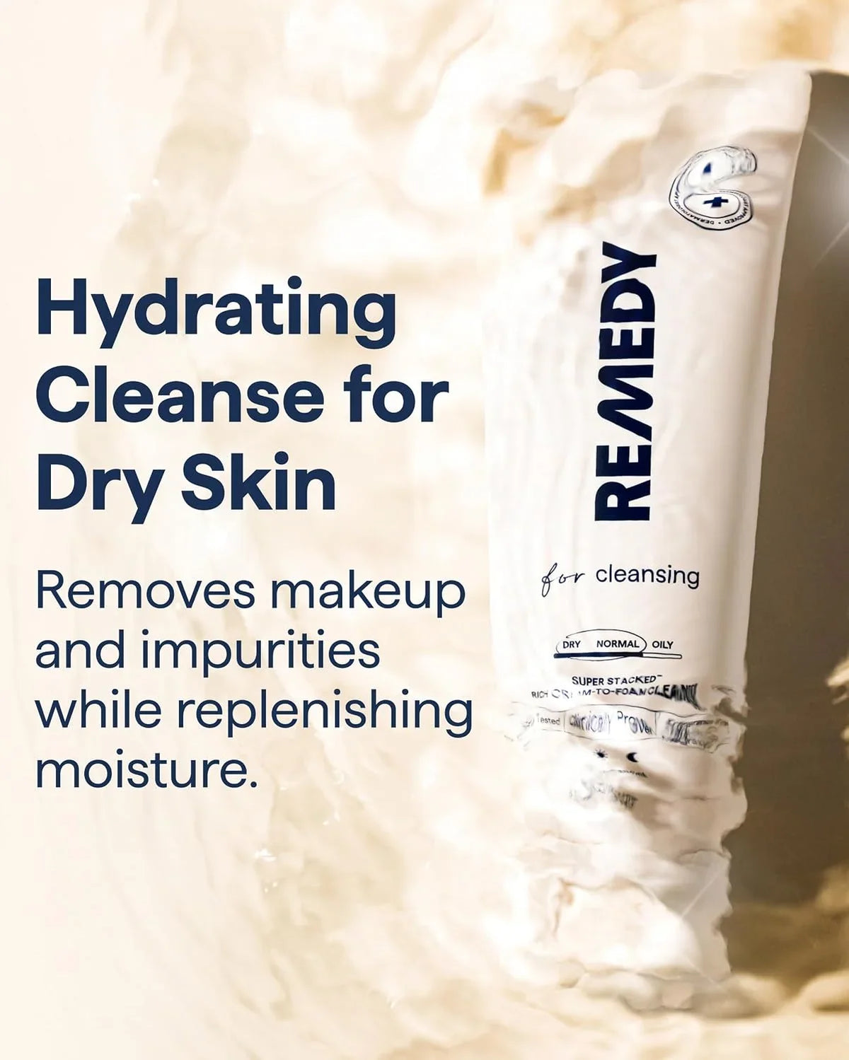 REMEDY Cream-to-Foam Cleanser, Hydrating Face Wash for Sensitive Skin