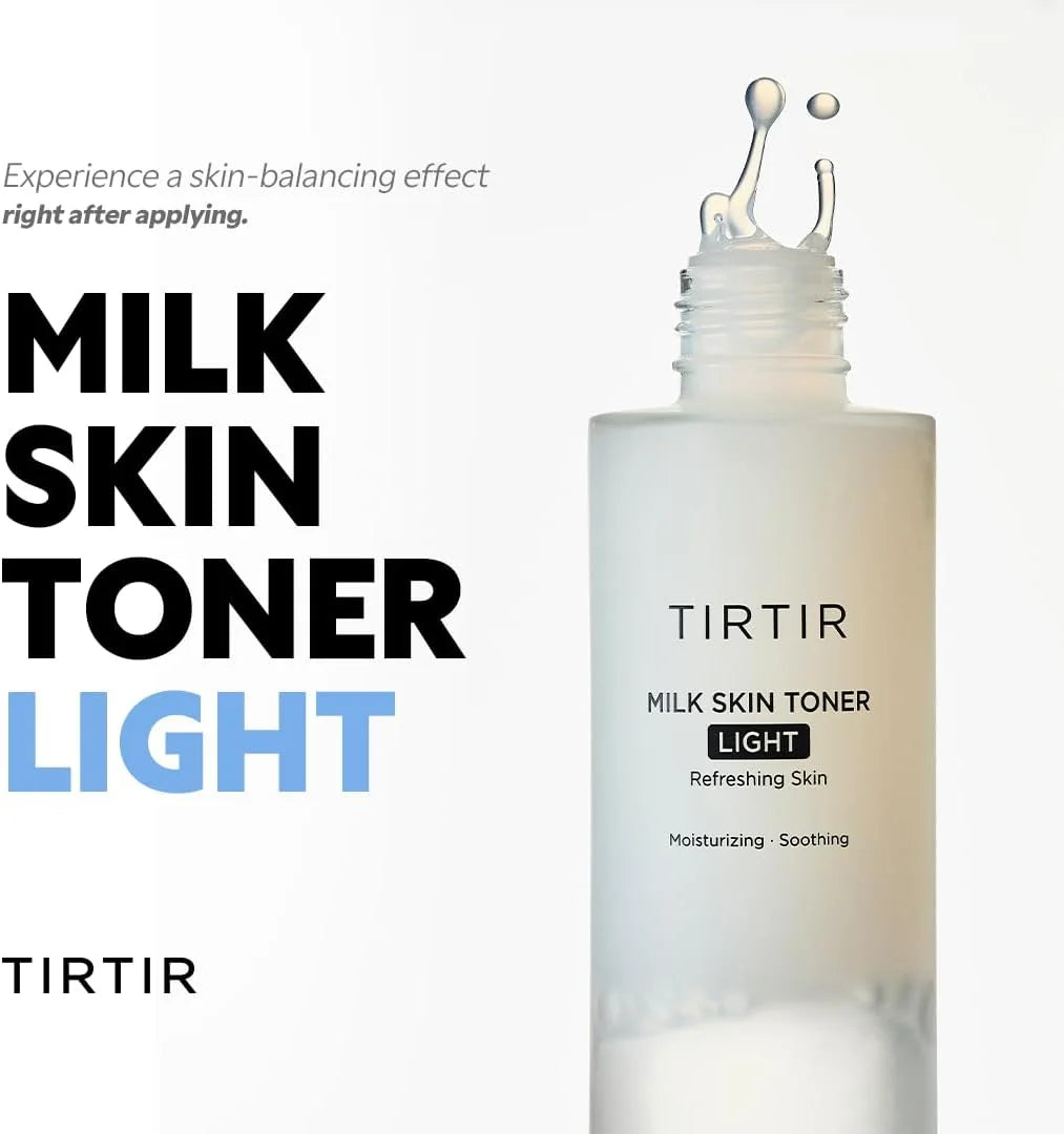TIRTIR Milk Skin Toner Light | Instant Hydration with 4% Niacinamide, Pore-Tightening, Vegan Toner for Acne-Prone, Sensitive & Oily Skin, Fungal Acne Safe, Panthenol, Allantoin, Vitamin B