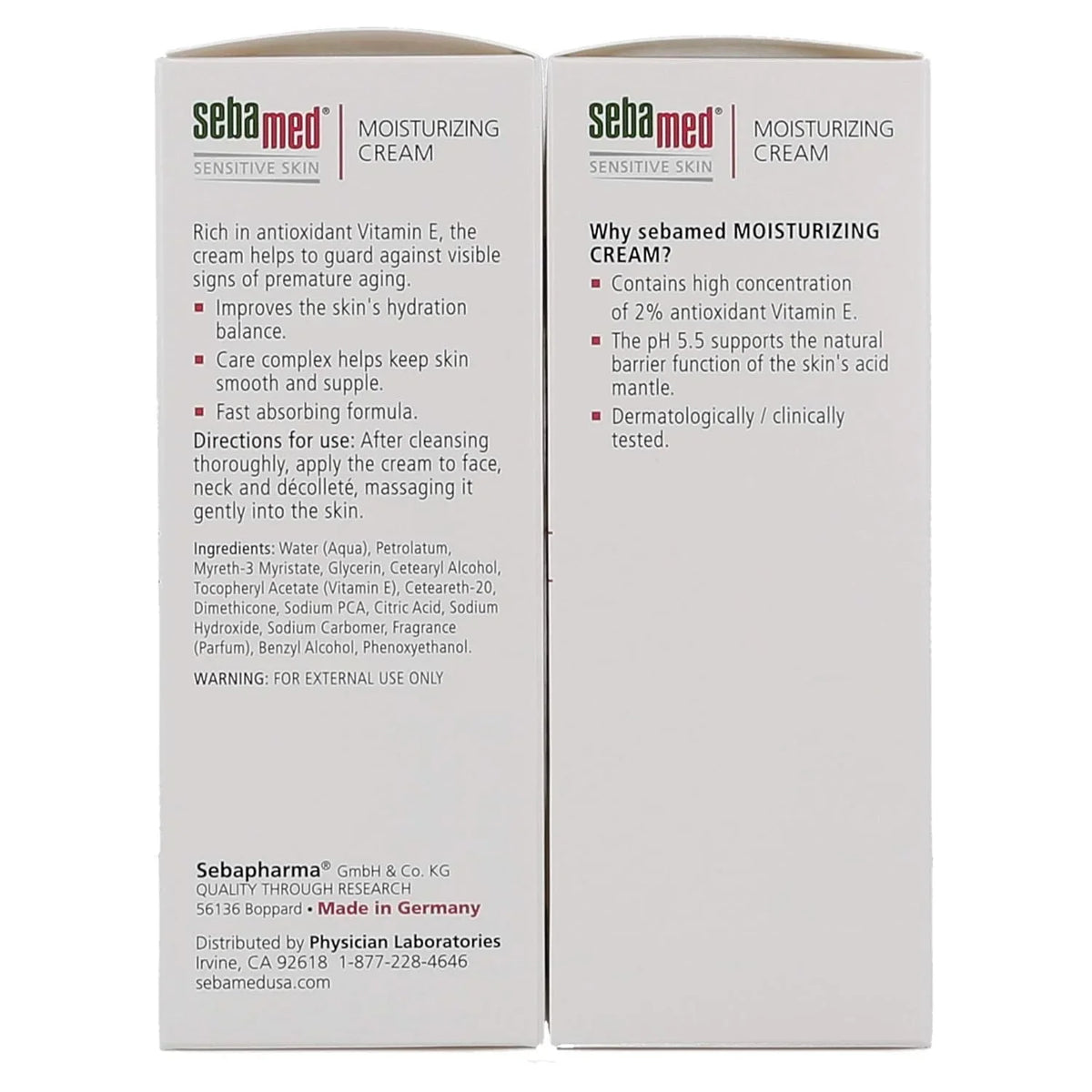 SEBAMED Moisturizing Face Cream for Sensitive Skin Antioxidant pH 5.5 Vitamin E Hypoallergenic 2.6 Fluid Ounces (75mL) Ultra Hydrating Dermatologist Recommended Moisturizer
