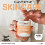 Amallow 100% Grass Fed Beef Tallow for Skin Care - Face + Body - Whipped Moisturizer for Sensitive Skin - Natural Lotion, 4 FL. oz. (Unscented + Jojoba Oil)