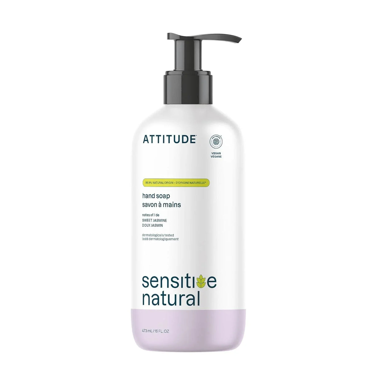 ATTITUDE Gentle Hand Soap, 4X Refill, Oat, Unscented, 67.6 oz