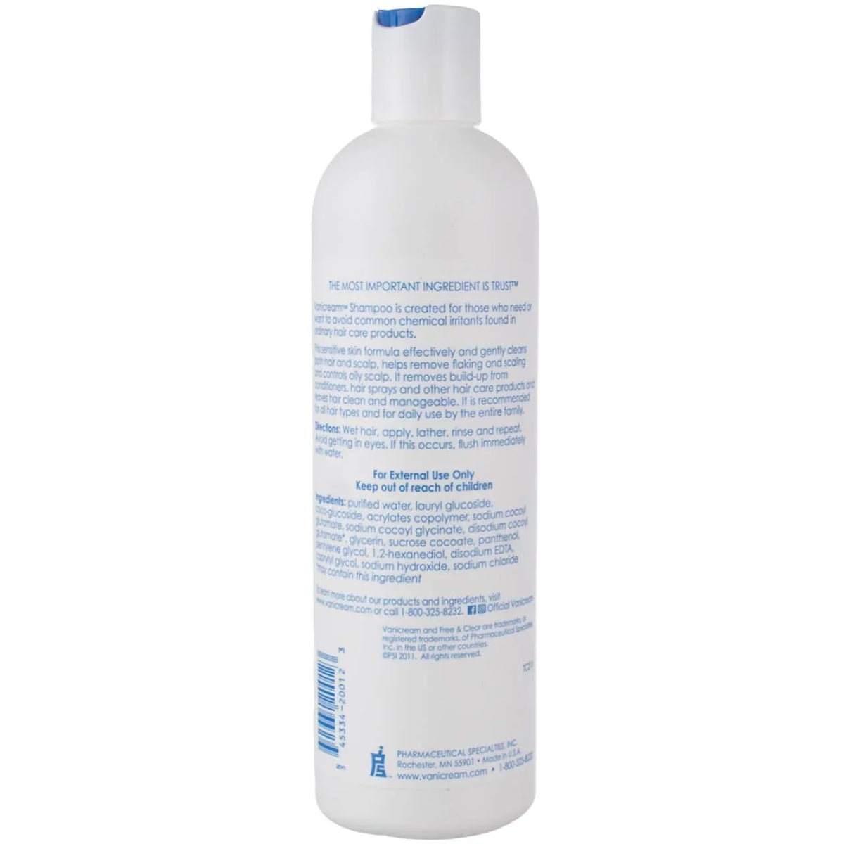 Vanicream Shampoo for Sensitive Skin, Dermatologist Tested, Free of Dyes, Fragrance, Parabens and Formaldehyde Releasers, Sulfate-Free, 12 fl oz (Pack of 5)