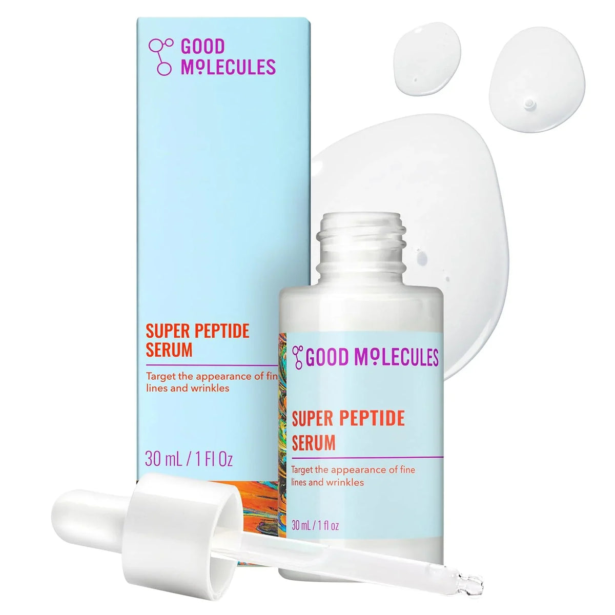 Good Molecules Super Peptide Serum Pack 3 – 1 fl oz / 30 ml Each | Lightweight Facial Serum with Peptides & Copper Tripeptides, Water-Based Skincare