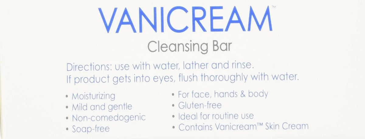 Vanicream Cleansing Bar 3.9 oz For Sensitive Skin, Pack of 4