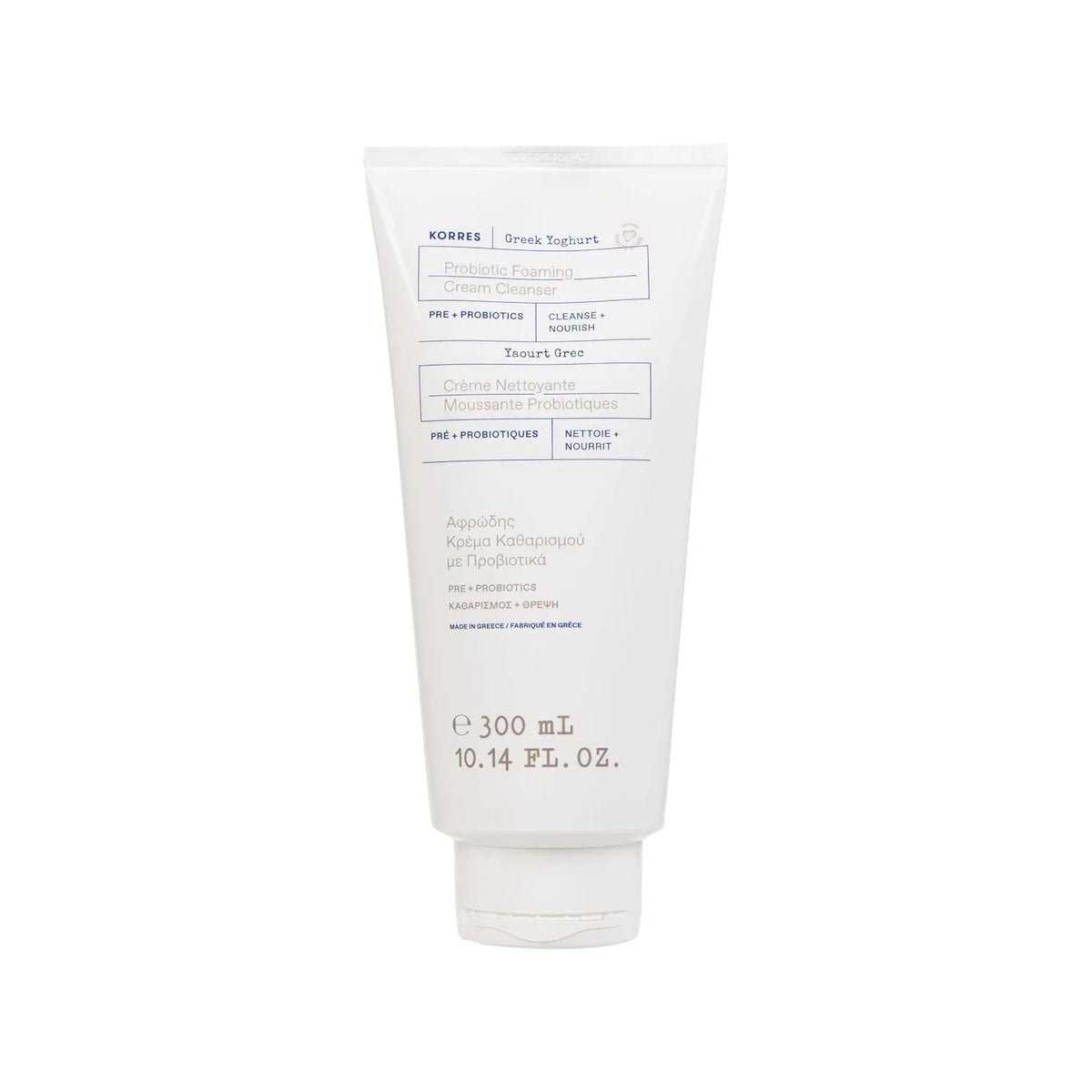 KORRES Greek Yoghurt Foaming Cream Cleanser, Deep Skin Cleansing 2.53 Fl Oz