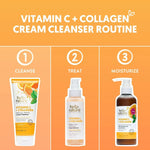 By Nature Vitamin C + Collagen Face Cream Cleanser - Daily Makeup Remover and Facial Wash from New Zealand (7 Oz) (Pack of 3)