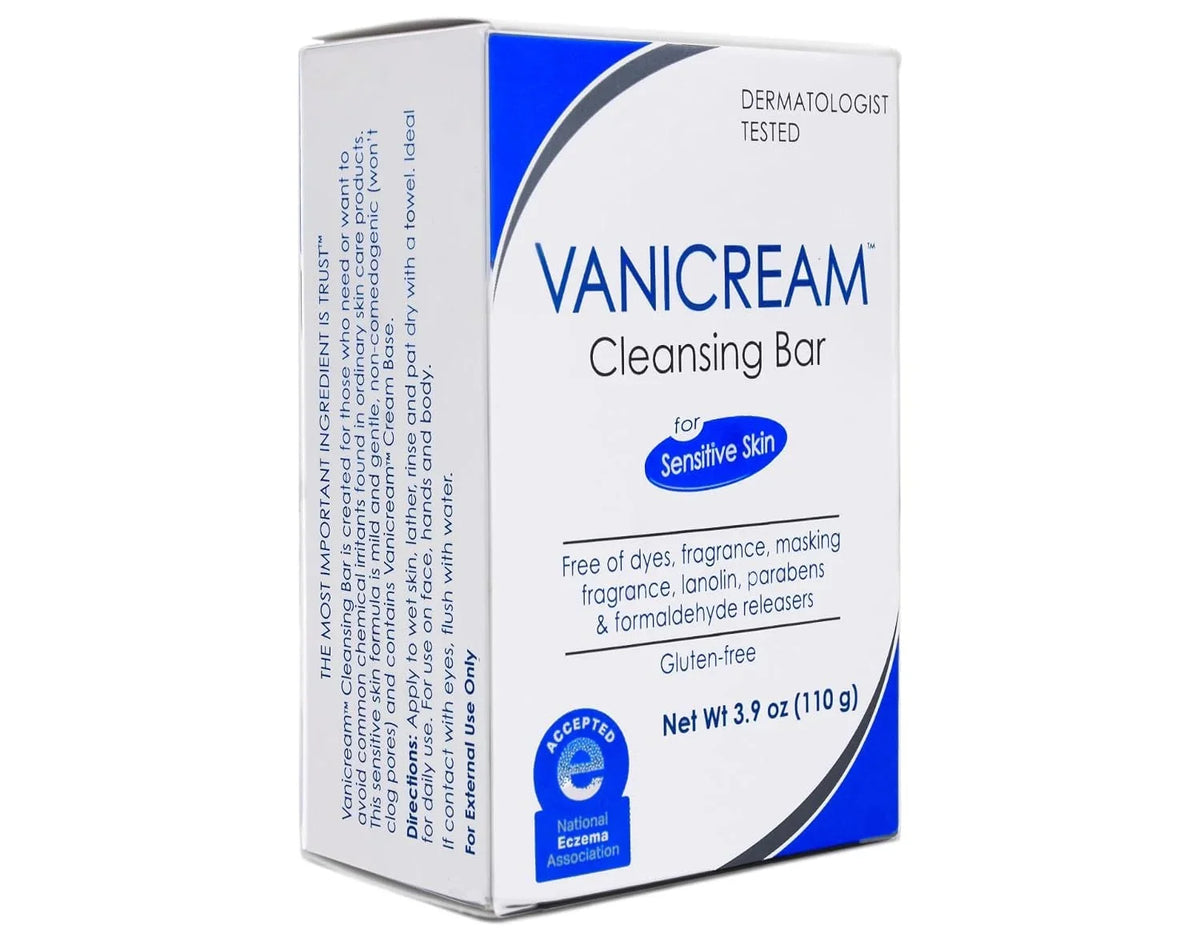 Vanicream Sensitive Skin Care Set, Enhanced Moisturizer with Hyaluronic Acid and Ceramides 12 fl oz plus Cleansing Bar 3.9 oz, Dermatologist Tested Gentle Skin Care Bundle