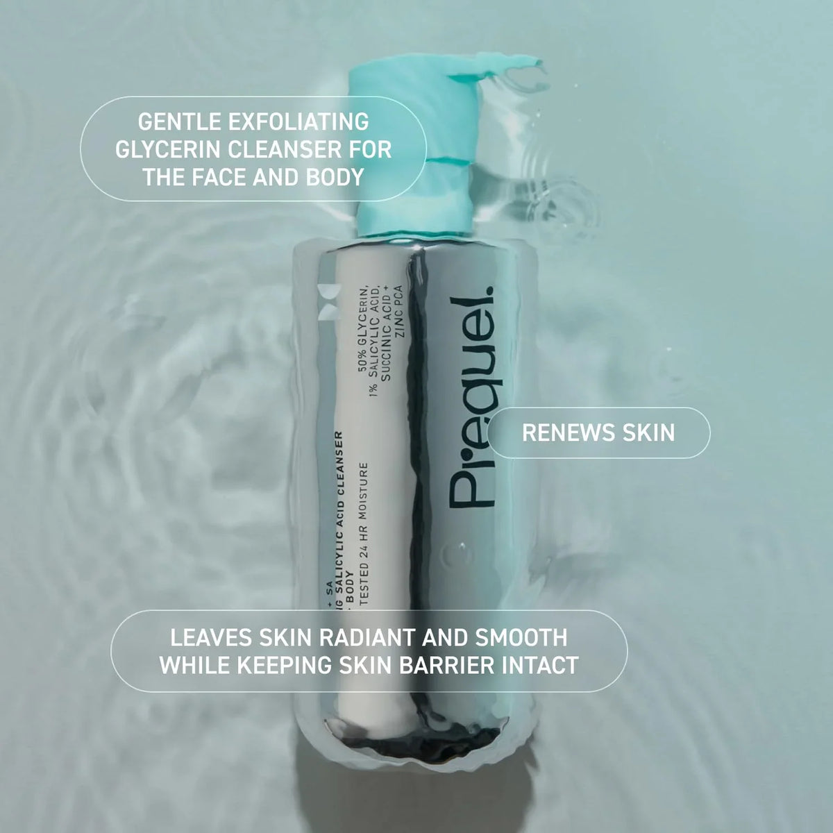 Prequel Skin Gleanser SA Face Wash - 1% Salicylic Acid Glycerin Cleanser