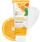 By Nature Vitamin C + Collagen Face Cream Cleanser - Daily Makeup Remover and Facial Wash from New Zealand (7 Oz) (Pack of 3)