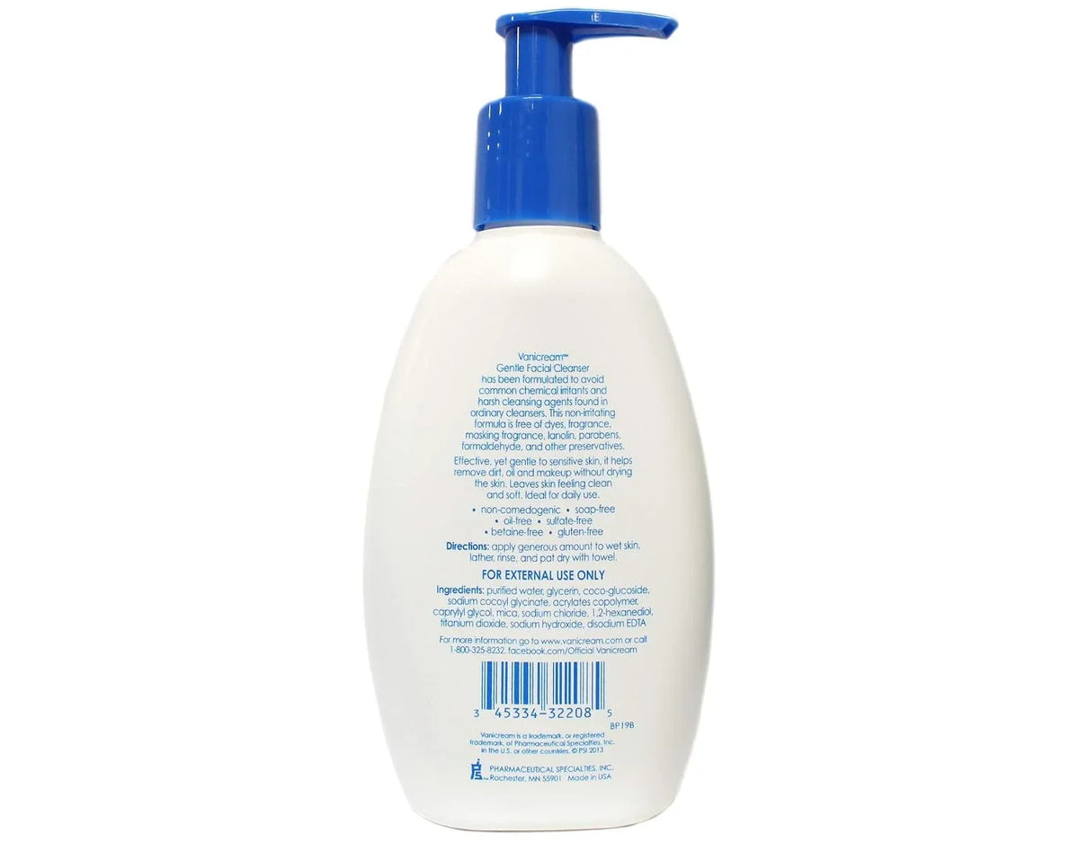 Vanicream Gentle Facial Cleanser For Sensitive Skin Soap-Free, 8.0 fl oz
