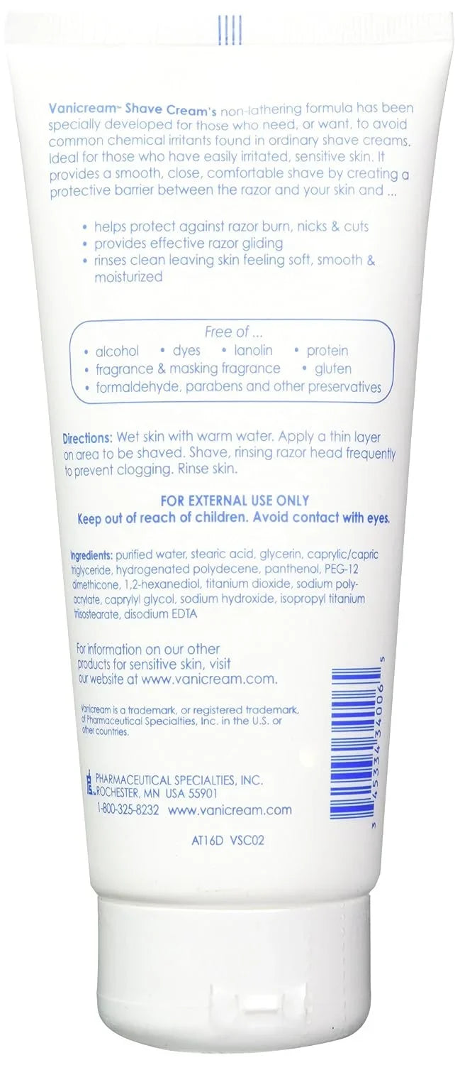 Vanicream Vanicream Shave Cream For Sensitive Skin, 6 Oz (3 pack)