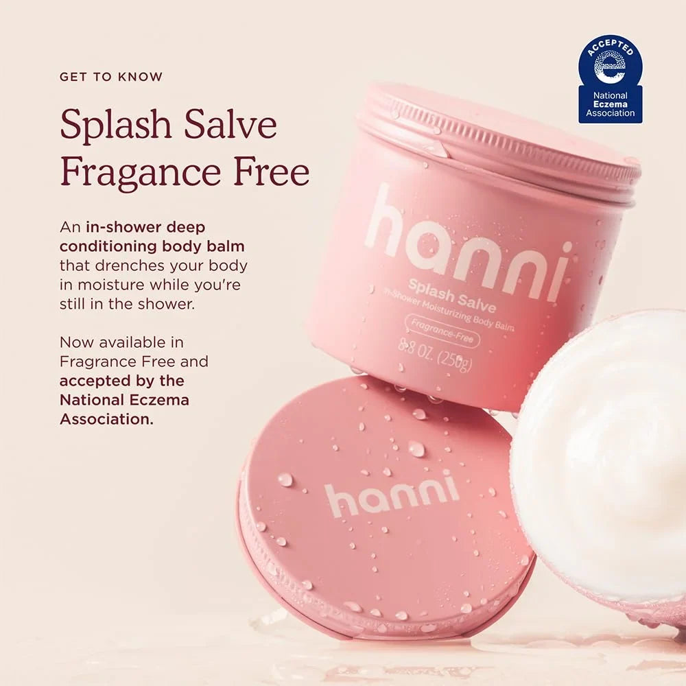 HANNI Splash Salve In-Shower Moisture Treatment for Dry Skin, Hydrating Body Moisturizer with Shea Butter, Coconut Oil & Jojoba, 250 mL / 8.8 oz (Pack of 2)