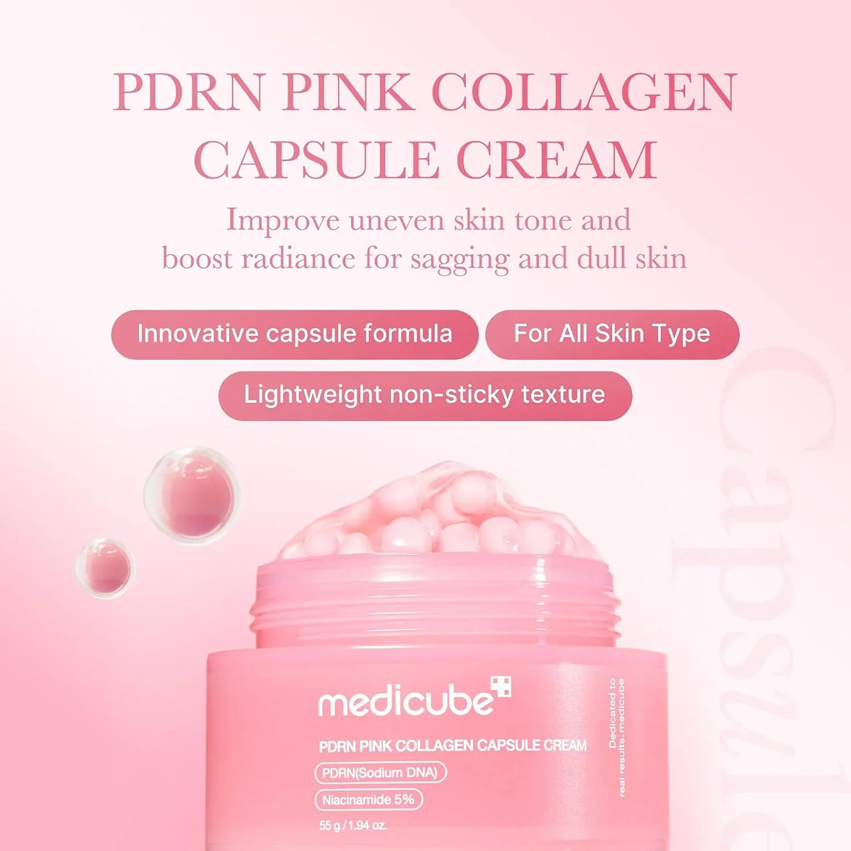 medicube Capsule Cream with Deep Vitamin C for Uneven Skin Tone & Texture