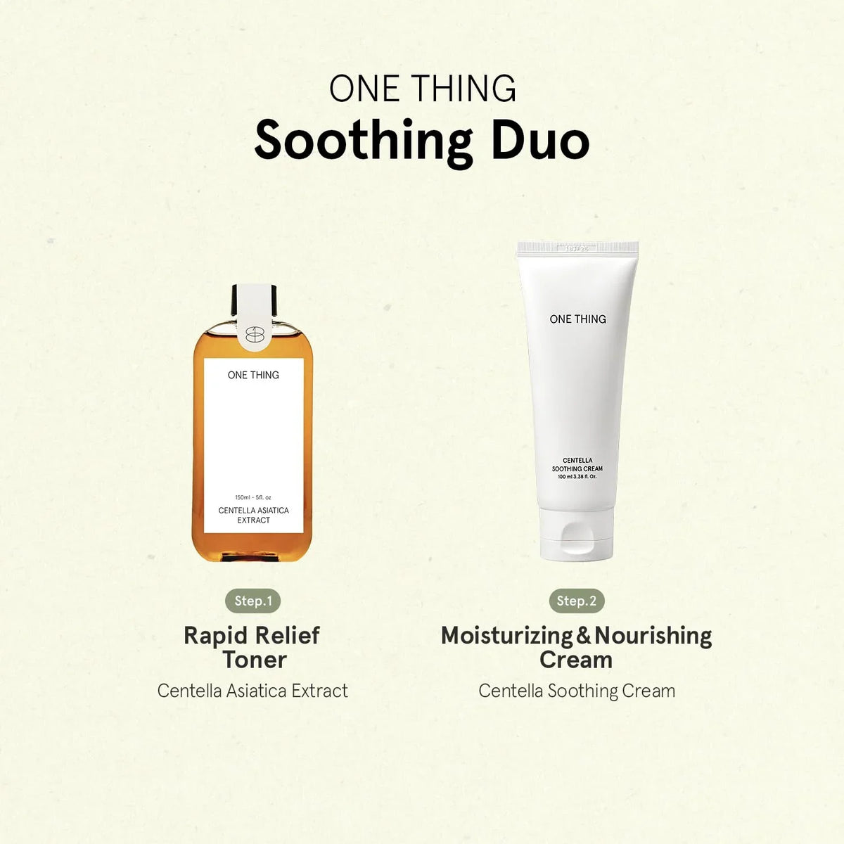 ONE THING Centella Soothing Cream 3.38 Fl Oz | CICA Beta Glucan Hydrating Calming Facial Vegan Moisturizer for All, Sensitive Skin Types, Barrier Redness Irritation Relief | Korean Skin Care
