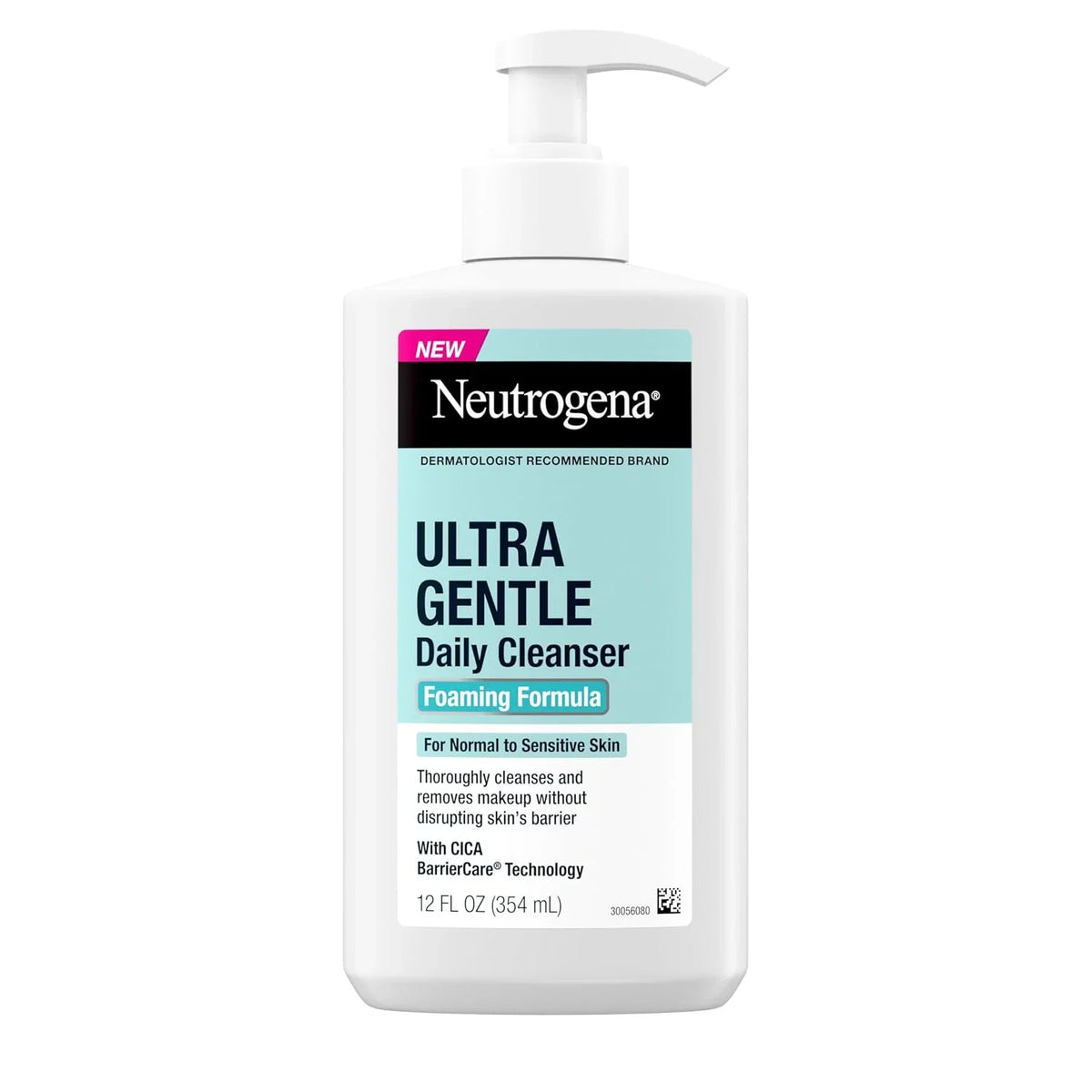 Neutrogena Ultra Gentle Foaming Facial Cleanser, Foaming Face Wash for Sensitive Skin, Gently Cleanses Away Dirt, Oil & Makeup Without Over Drying, Fragrance-Free, 5.8 fl. oz (Pack of 12)
