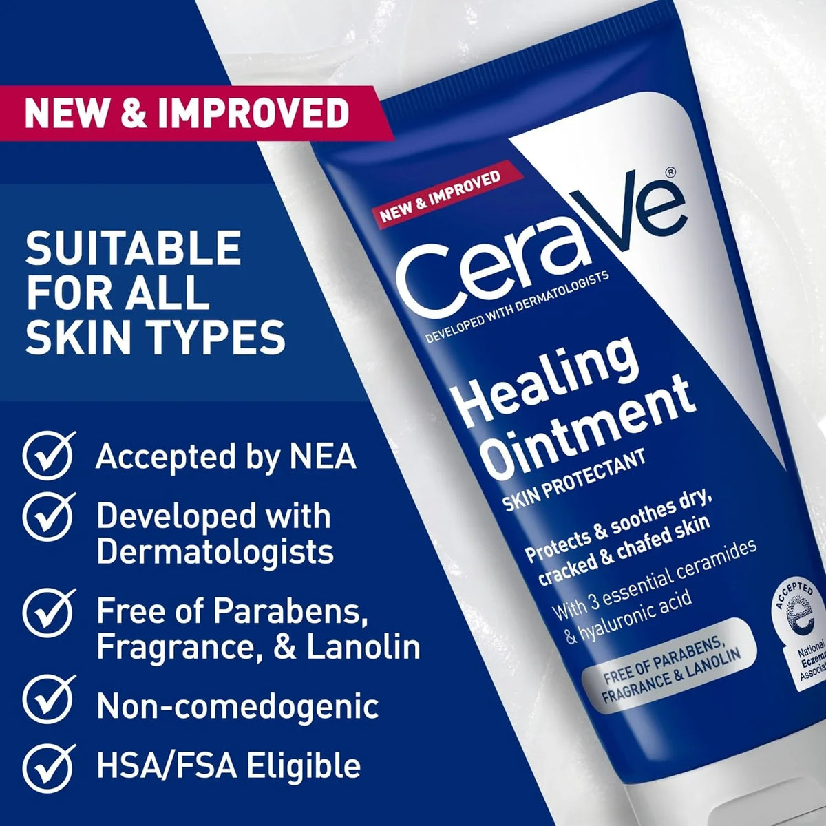 CeraVe Healing Lip Balm, Hydrating Hyaluronic Acid Lip Treatment, 0.7oz
