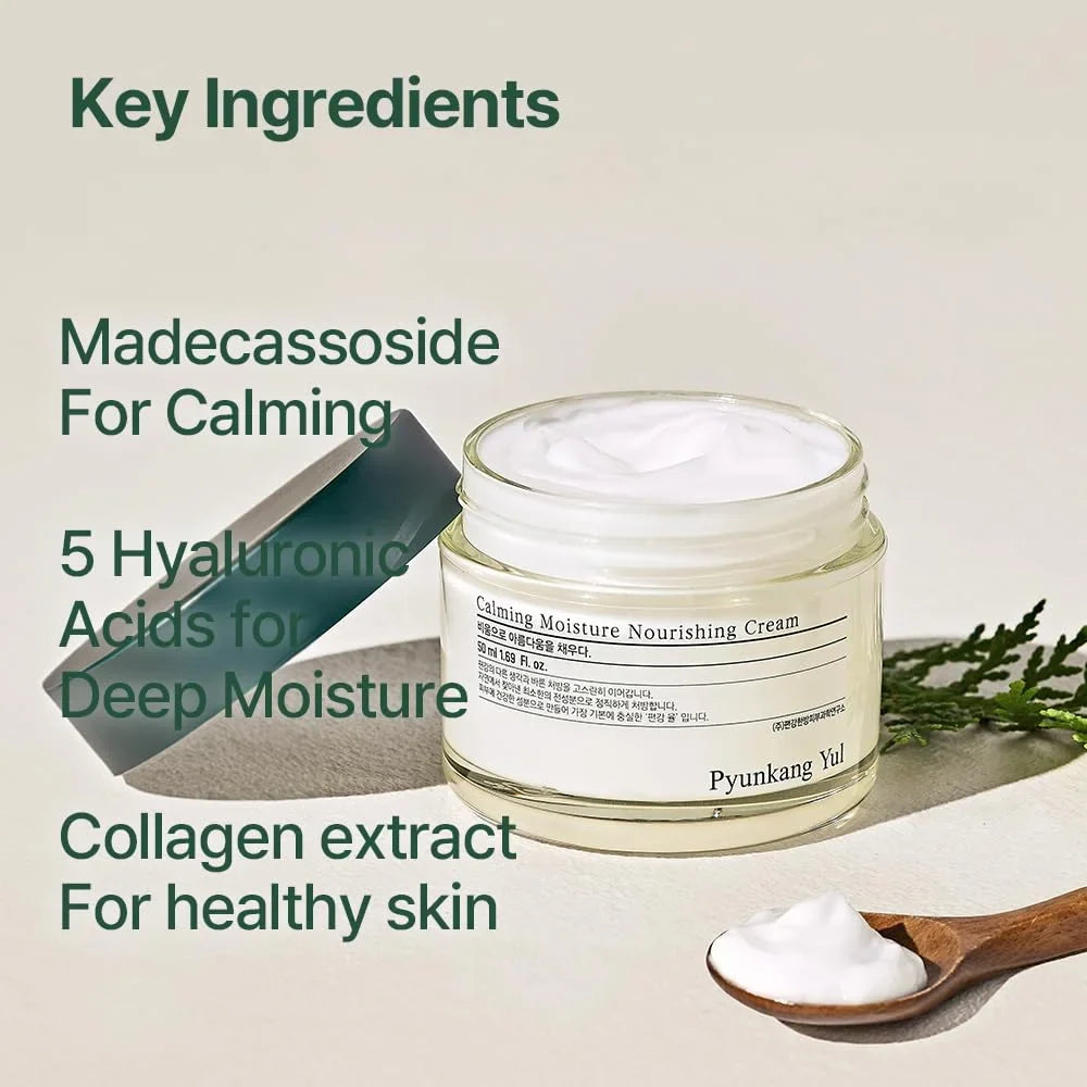 Pyunkang Yul PKY Calming Moisture Barrier Cream Instantly Soothes Sensitive Skin, Hyaluronic Acid & Ceramide for Hydration, Vegan, Korean Skincare (1.69 Fl. Oz, 50ml)