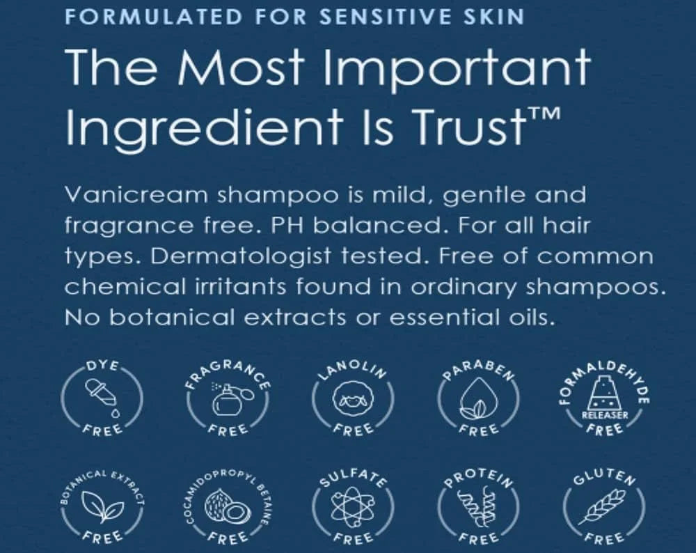 Vanicream Shampoo for Sensitive Skin, Dermatologist Tested, Free of Dyes, Fragrance, Parabens and Formaldehyde Releasers, Sulfate-Free, 12 fl oz (Pack of 3)