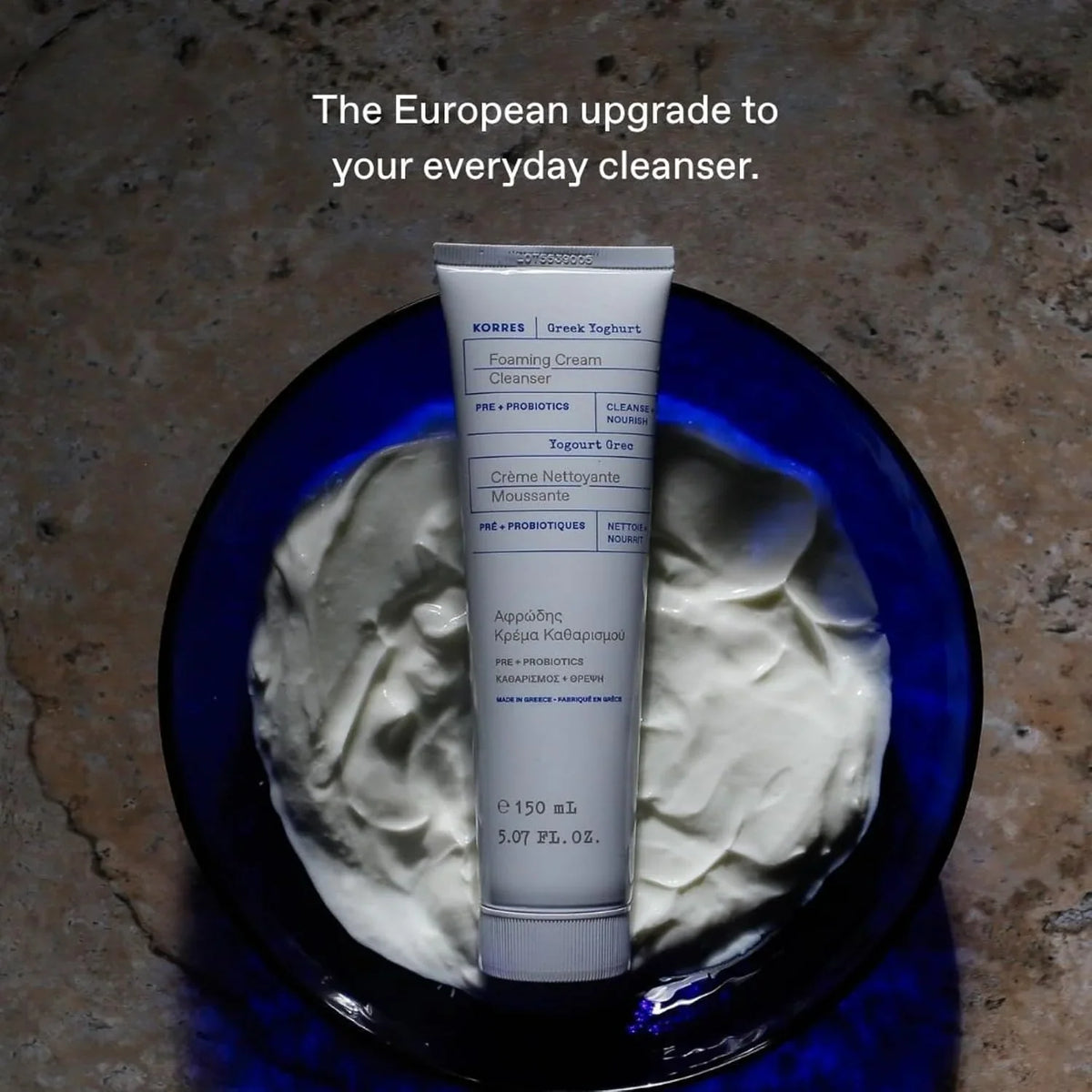 KORRES Greek Yoghurt Foaming Cream Cleanser, Deep Skin Cleansing 2.53 Fl Oz