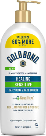Gold Bond Healing Sensitive Daily Body & Face Lotion for Women & Men, 21 oz