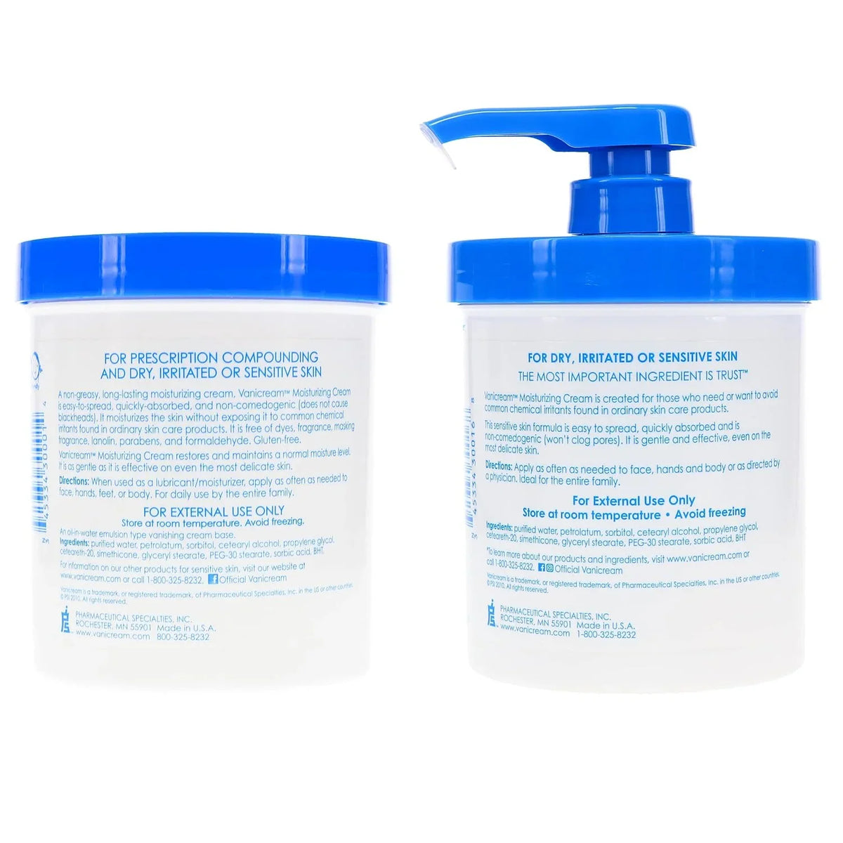 Vanicream Moisturizing Skin Cream for Sensitive Skin 1lb (Pack of 8)