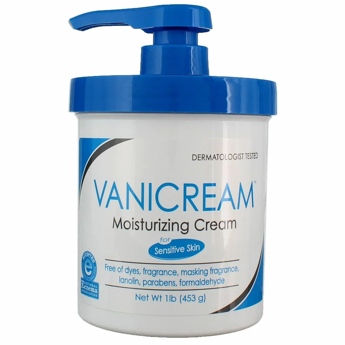 Vanicream Moisturizing Cream with Pump Dispenser, 16 Oz, Pack of 2, Formulated without Common Irritants for Sensitive Skin, Body & Face Moisturizer, Restores Moisture & Soothes Irritated Areas