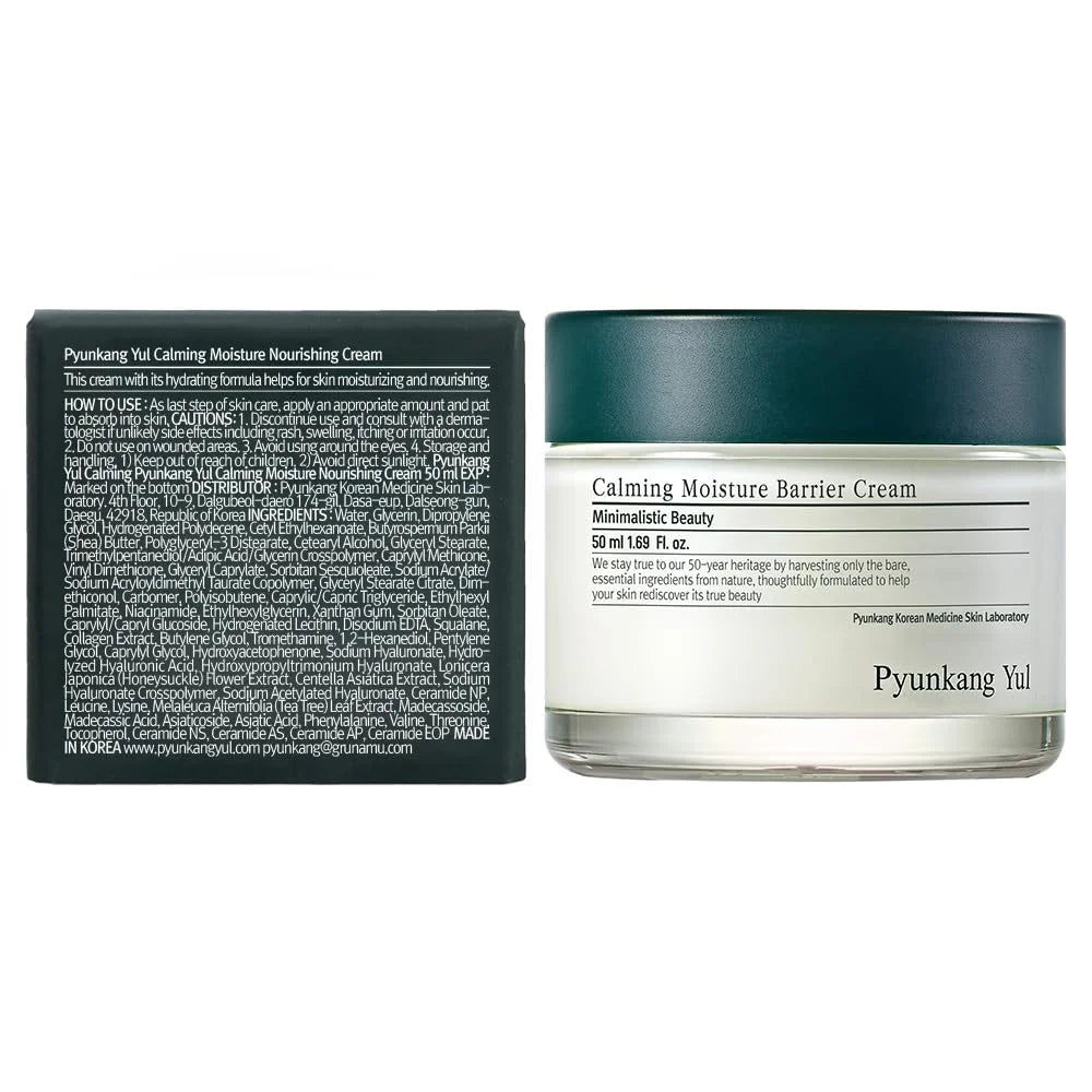 Pyunkang Yul PKY Calming Moisture Barrier Cream Instantly Soothes Sensitive Skin, Hyaluronic Acid & Ceramide for Hydration, Vegan, Korean Skincare (1.69 Fl. Oz, 50ml)