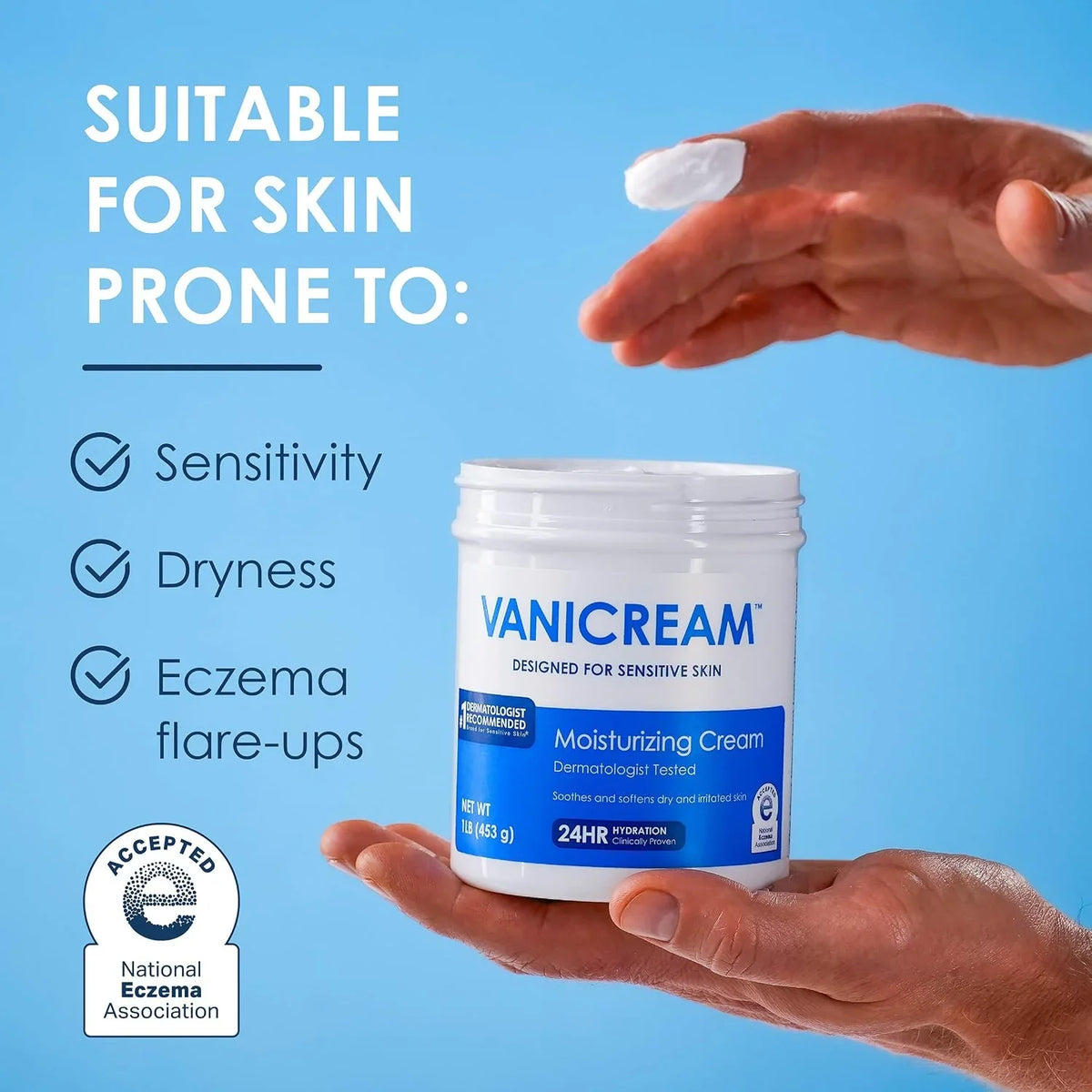 Vanicream Moisturizing Skin Cream for Sensitive Skin 1lb (Pack of 8)