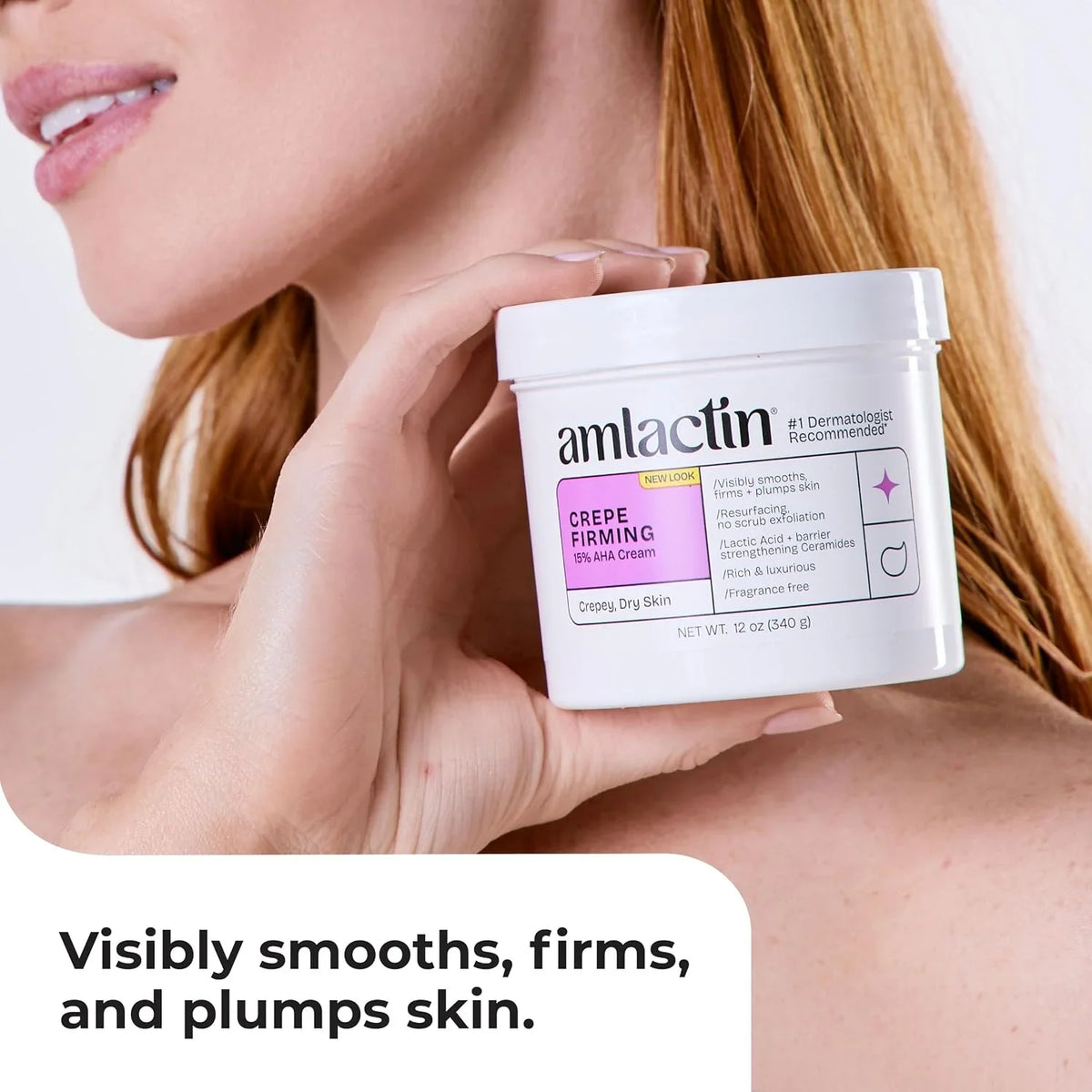 Amlactin Crepe Firming Body Cream, 15% Lactic Acid, 12 oz