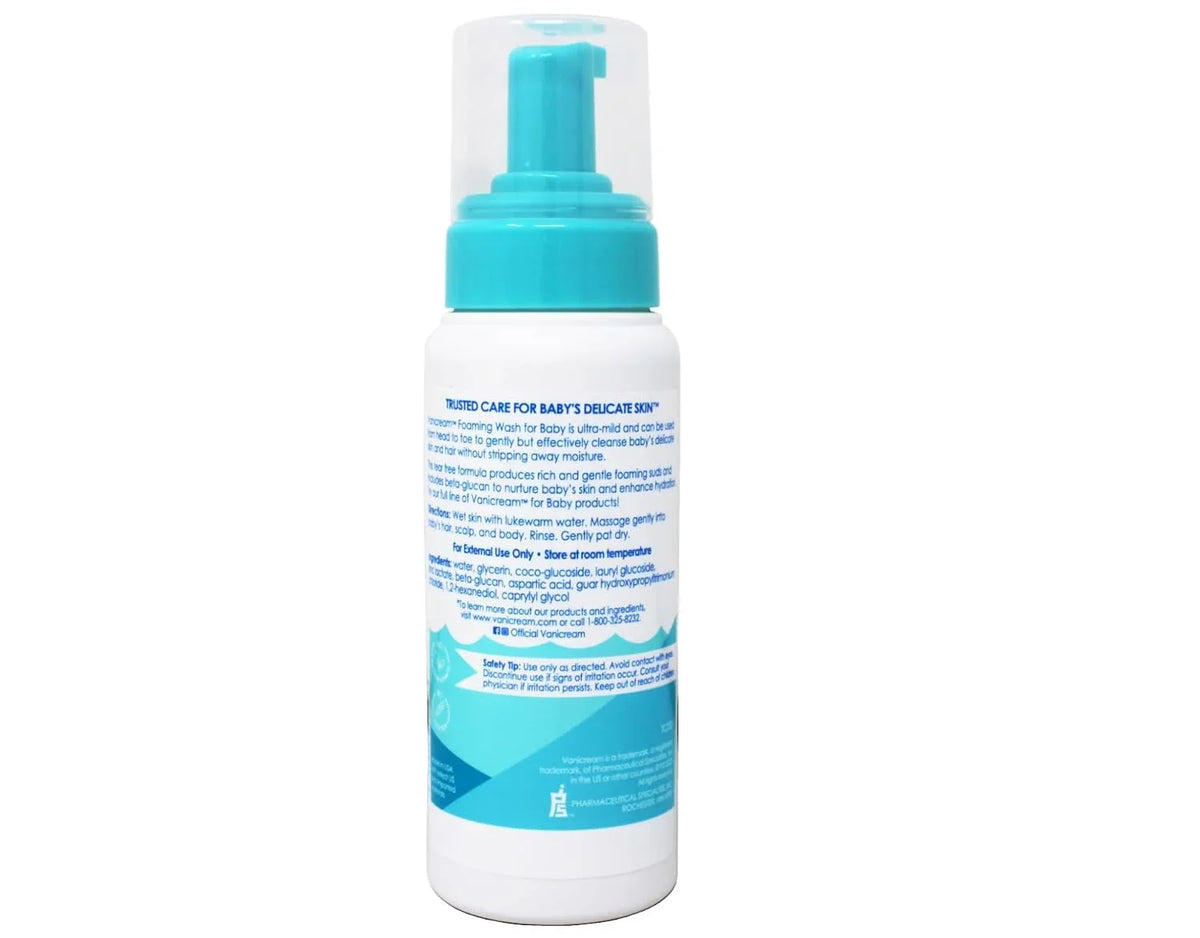 Vanicream Baby Care Set, (1) Moisturizing Cream for Baby 6 Ounce, & (1) Foaming Wash for Baby 8 Ounce, Set