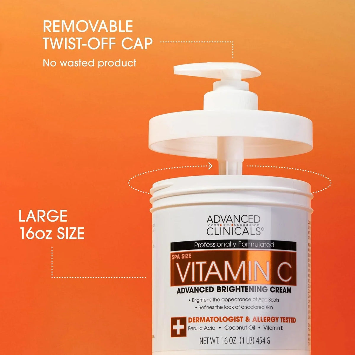 Advanced Clinicals Retinol Body Lotion + Brightening Vitamin C Lotion 2pc Skincare Set For Women & Men | Body Cream & Face Moisturizer Set Helps Improve The Look Of Dark Spots & Uneven Skin Tone, 2PC