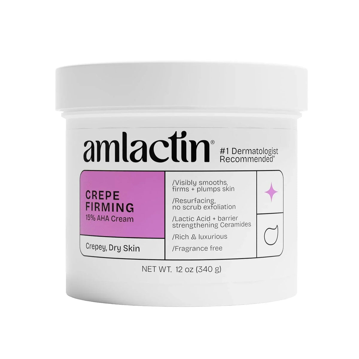 Amlactin Crepe Firming Body Cream, 15% Lactic Acid, 12 oz